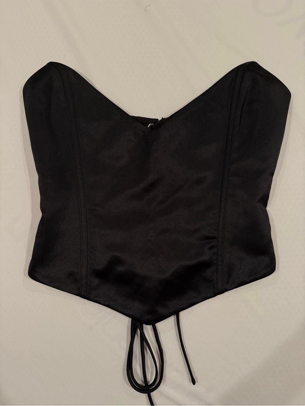 White Fox Boutique Black Satin Corset Top